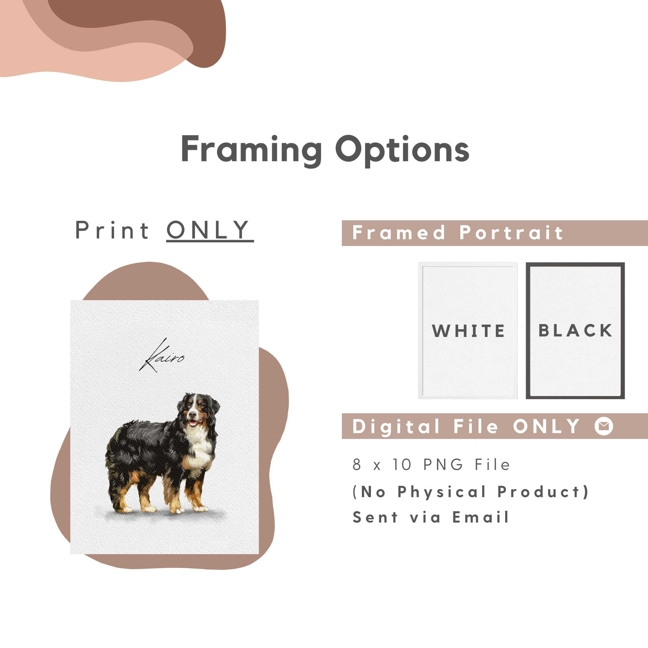 Custom Watercolor Pet Portrait - Pet Photo + Name