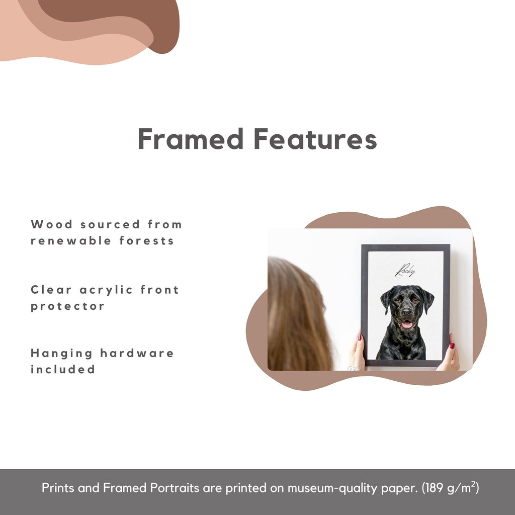 Custom Watercolor Pet Portrait - Pet Photo + Name