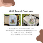 Custom Stripe Pet Golf Towel - Pet Photo + Name