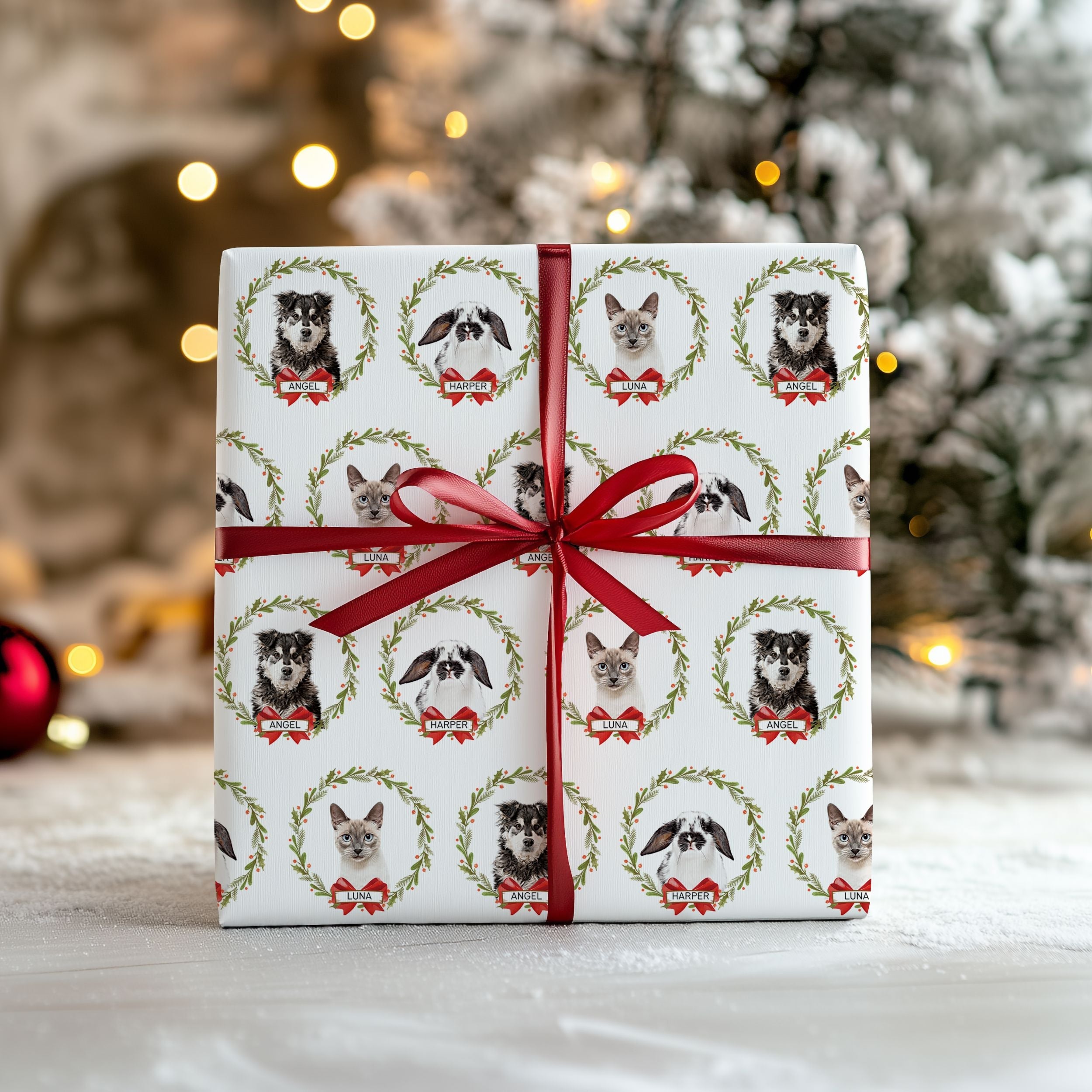 Custom Wrapping Paper Using Pet Photo + Name