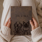 Custom Pet Engraved Vegan Leather Journal with Pet Photo + Name