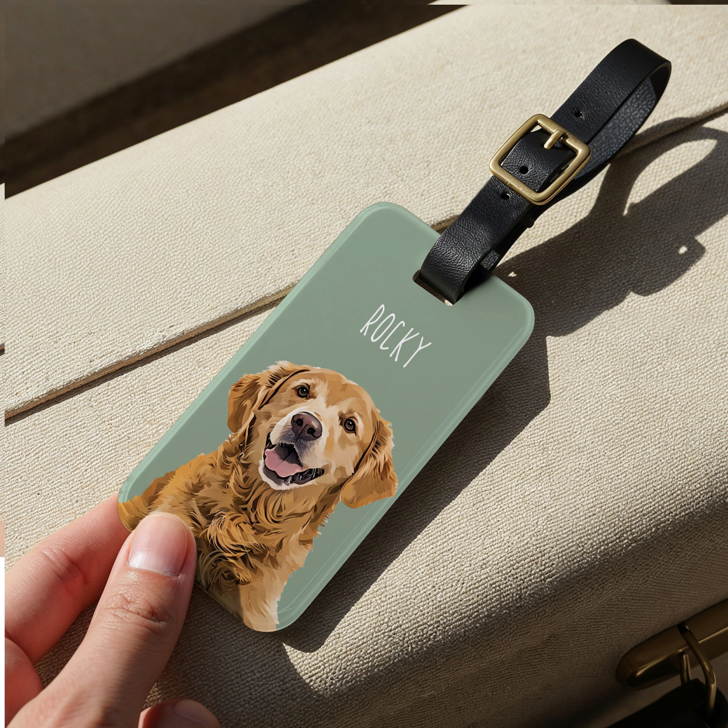 Custom Pet Luggage Tag Using Pet Photo + Name