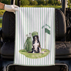 Custom Stripe Pet Golf Towel - Pet Photo + Name
