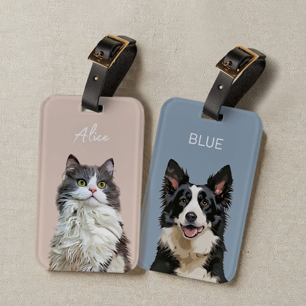 Custom Pet Luggage Tag Using Pet Photo + Name