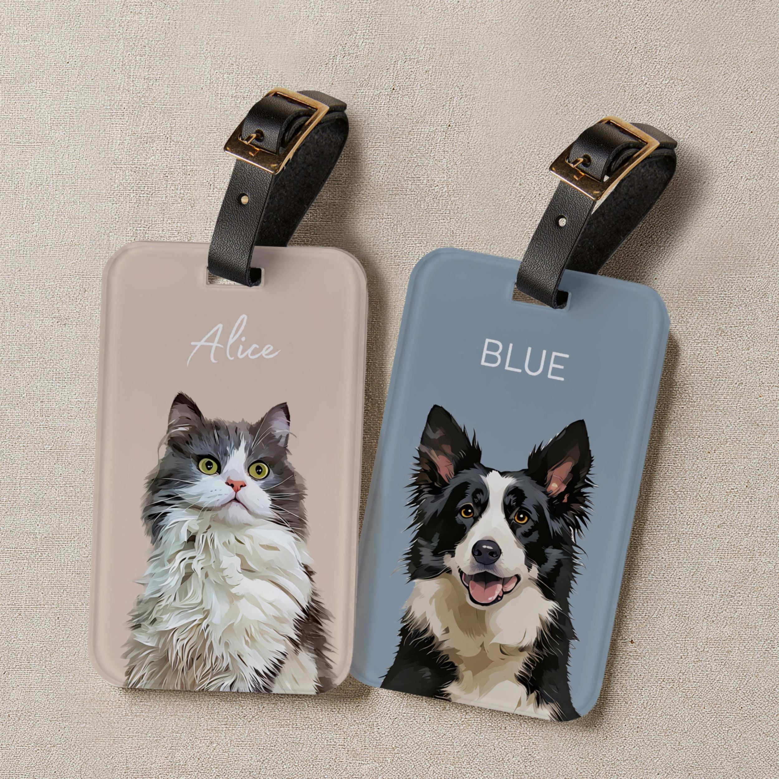 Custom Pet Luggage Tag Using Pet Photo + Name