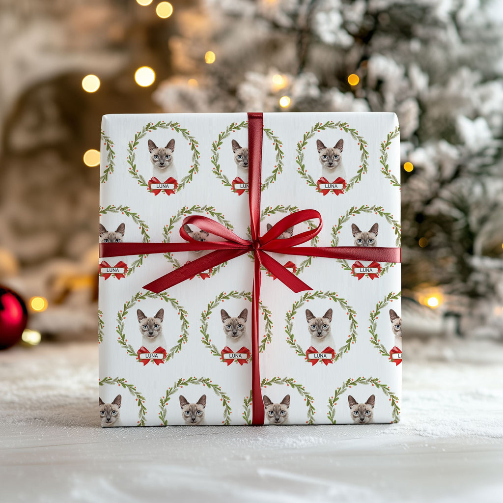 Custom Wrapping Paper Using Pet Photo + Name