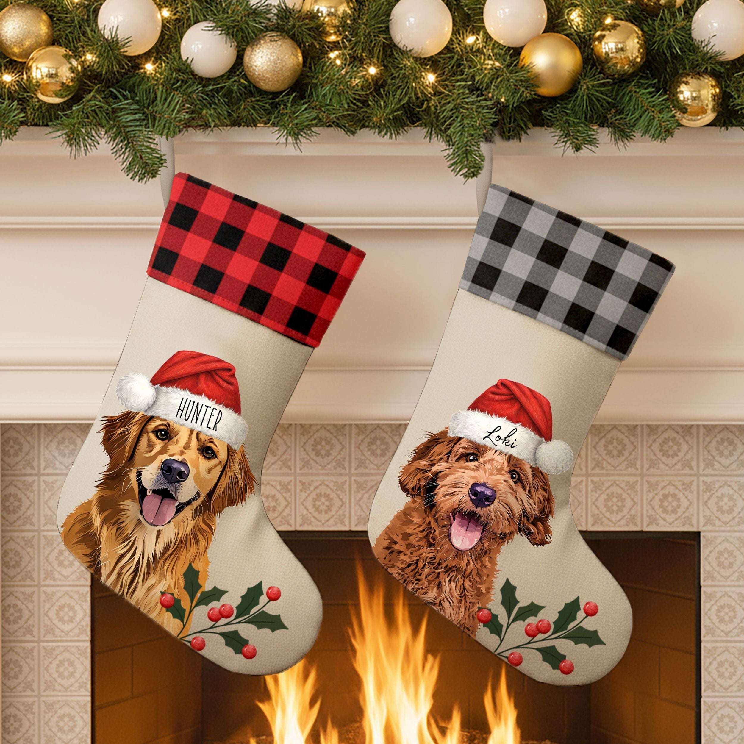 Custom Pet Stocking Using Pet's Photo + Name