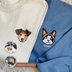 Custom Embroidered Pet Hoodie - Pet Photo + Name