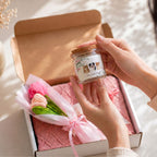 Custom Watercolor Floral Pet Memorial Gift Box with Candle & Blanket