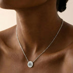 Custom Pet Mini Circle Engraved Necklace - Pet Face