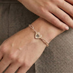 Custom Pet Paperclip Heart Engraved Bracelet - Pet Face