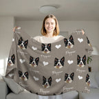 Custom Patterned Pet Color Blanket - Pet Photo + Name