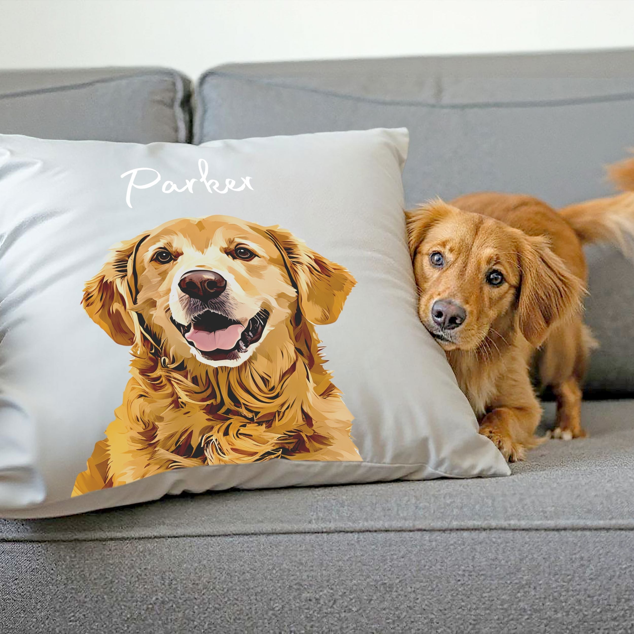 Custom Pet Pillow - Pet Photo + Name