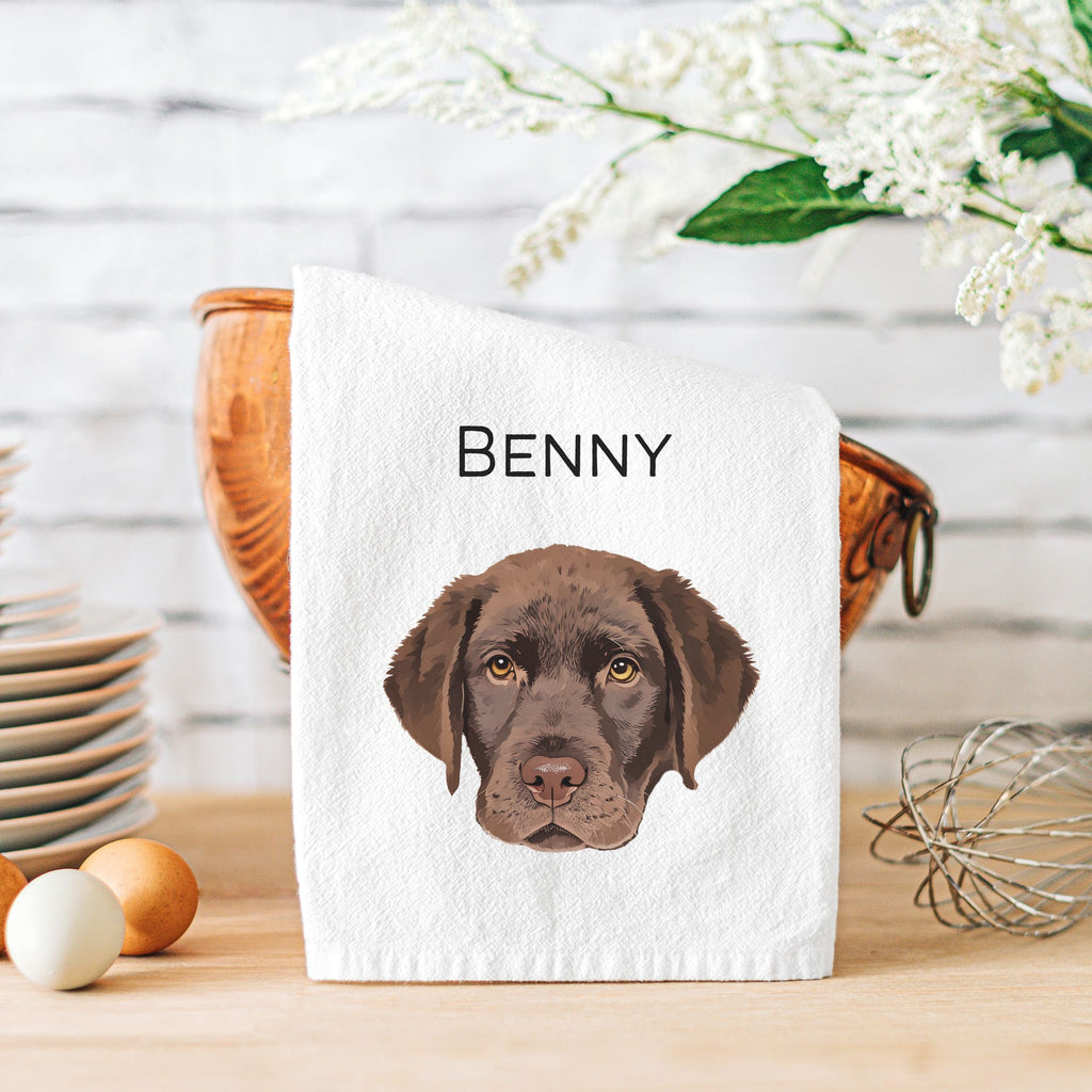Custom Pet Tea Towel - Pet Photo + Name