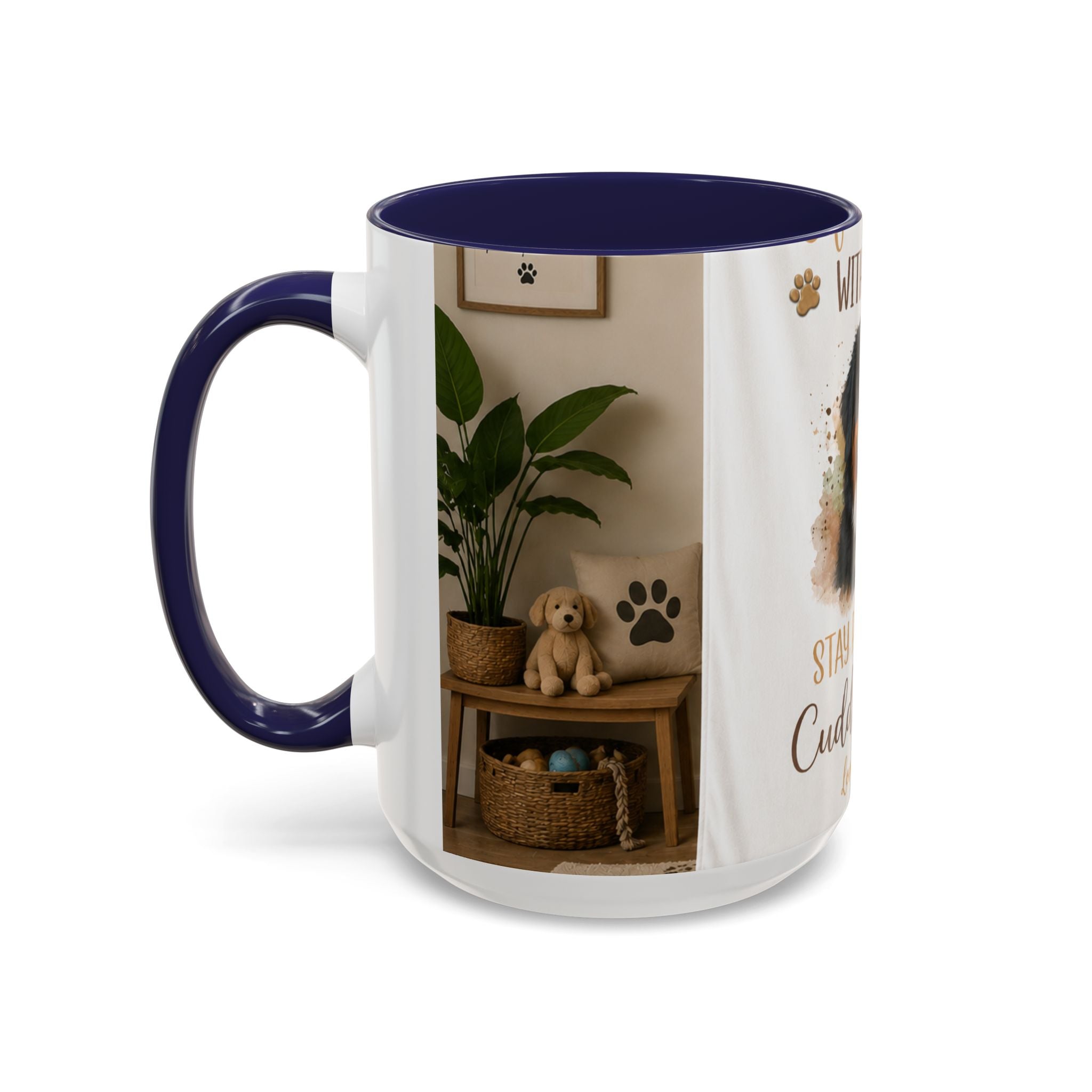 Bernese Mountain Dog Mug - "Stay Pawsitive, Cuddle Often" Accent Coffee Cup