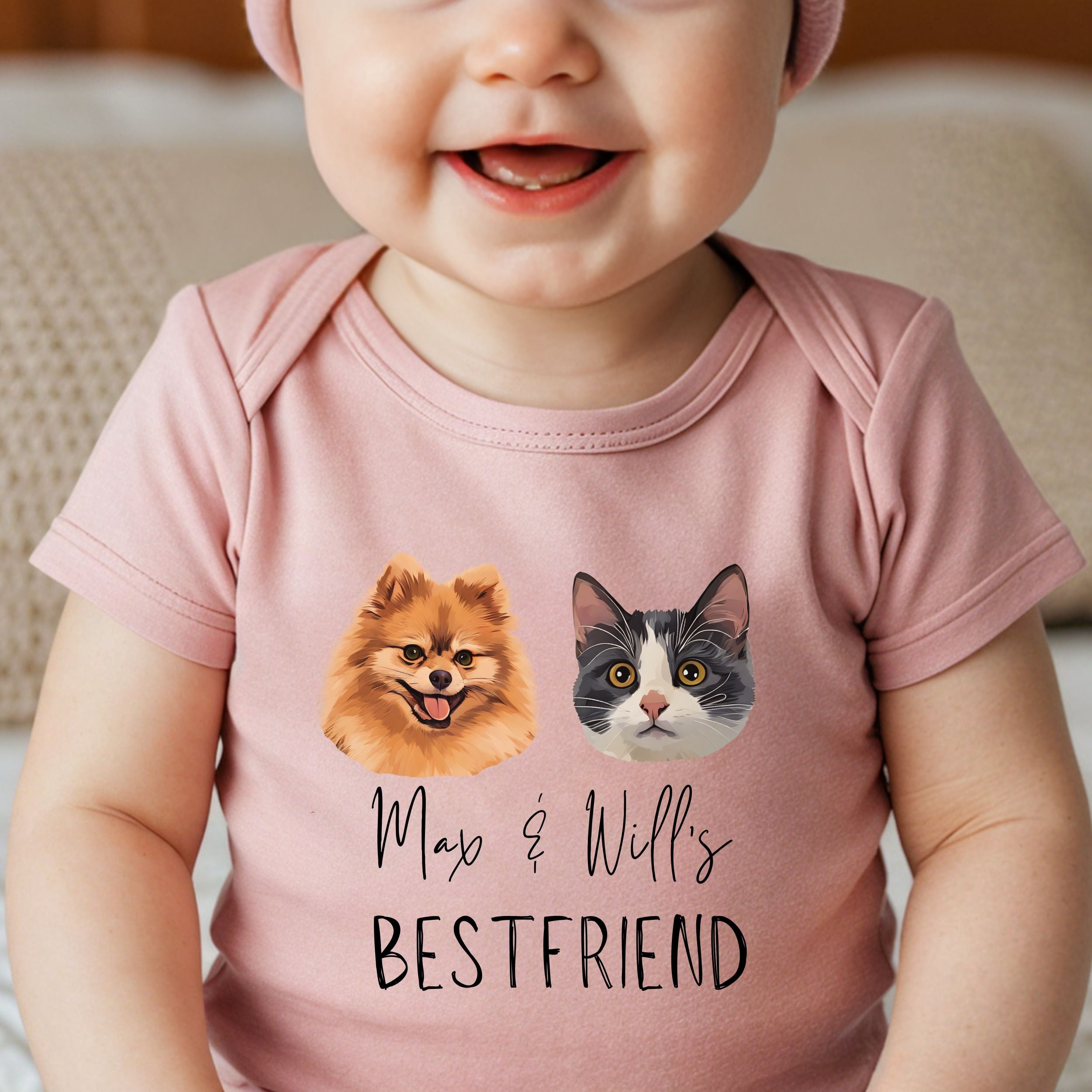 Custom Pet Baby Bodysuit - Pet Photo + Name