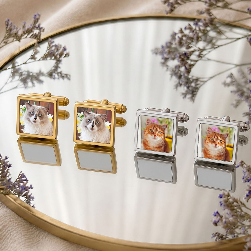 Custom Pet Photo Cufflinks Using Photo - Pet Face