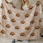 Custom Patterned Pet Color Blanket - Pet Photo + Name