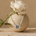 Custom Pet Mini Circle Engraved Necklace - Pet Face