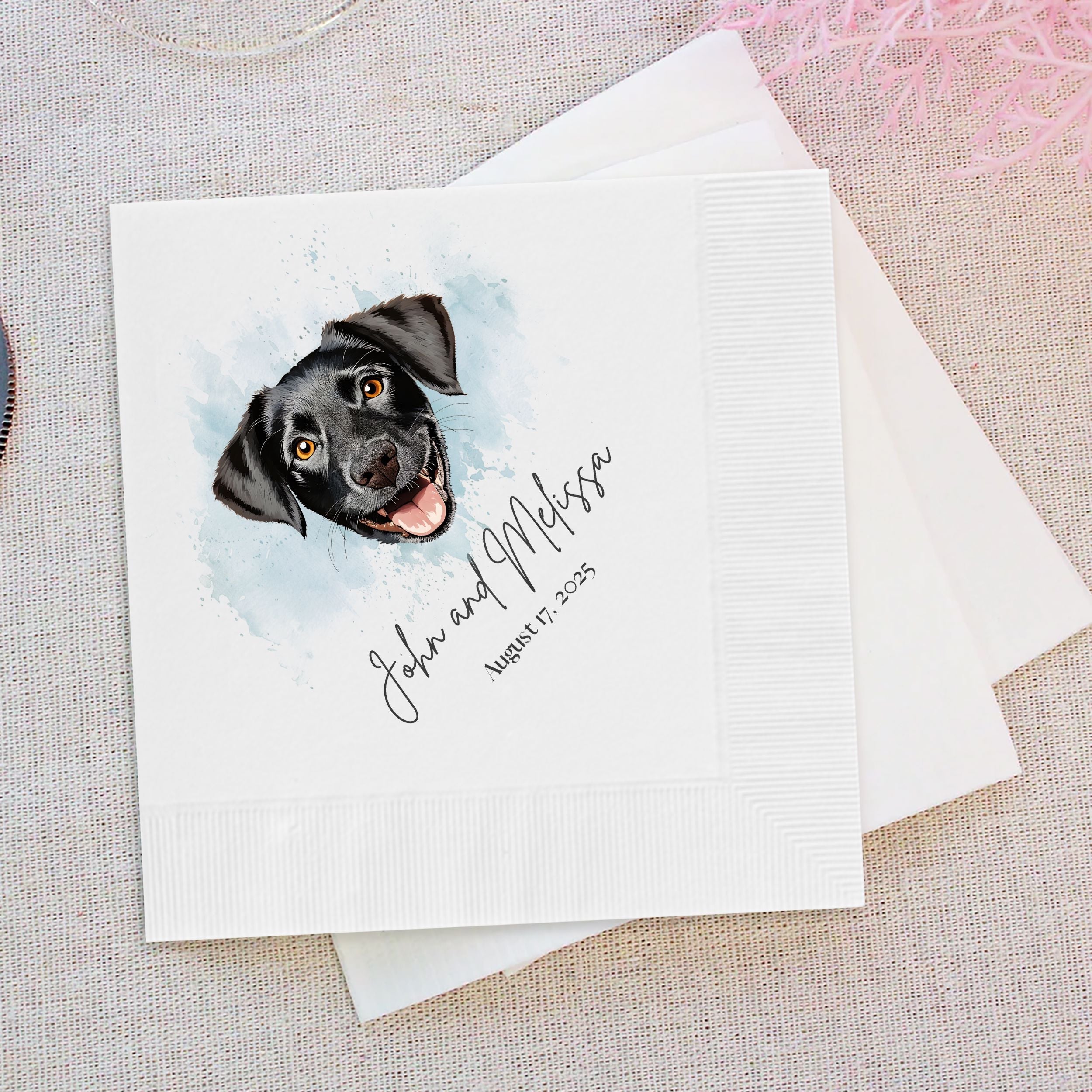 Custom Pet Cocktail Napkins - Pet Photo + Name
