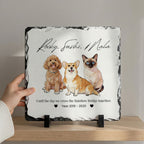 Custom Pet Memorial Slate Plaque Stone - Pet Photo + Name