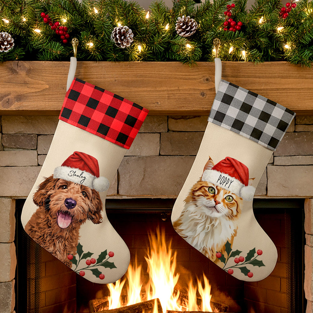 Custom Pet Stocking Using Pet's Photo + Name