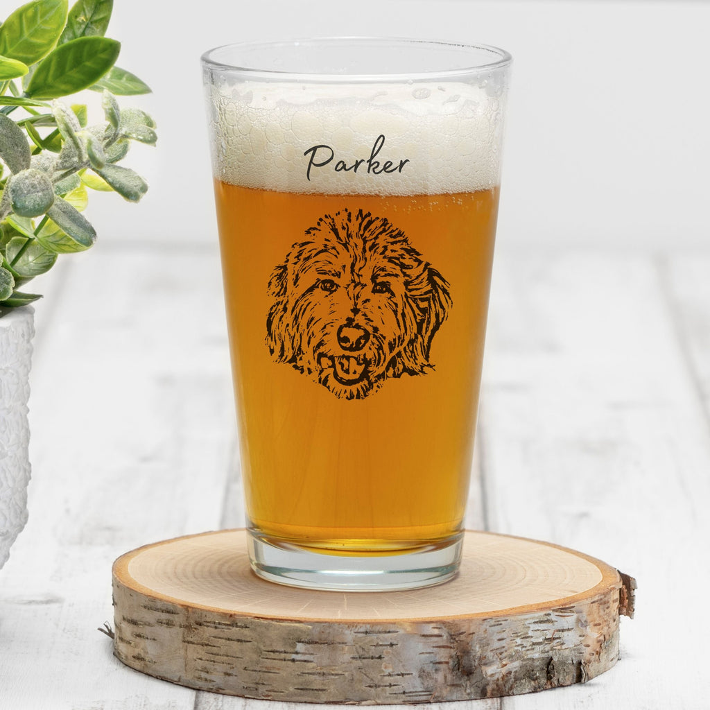 Custom Dog Beer Glasses - Pet Photo + Name