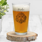 Custom Dog Beer Glasses - Pet Photo + Name
