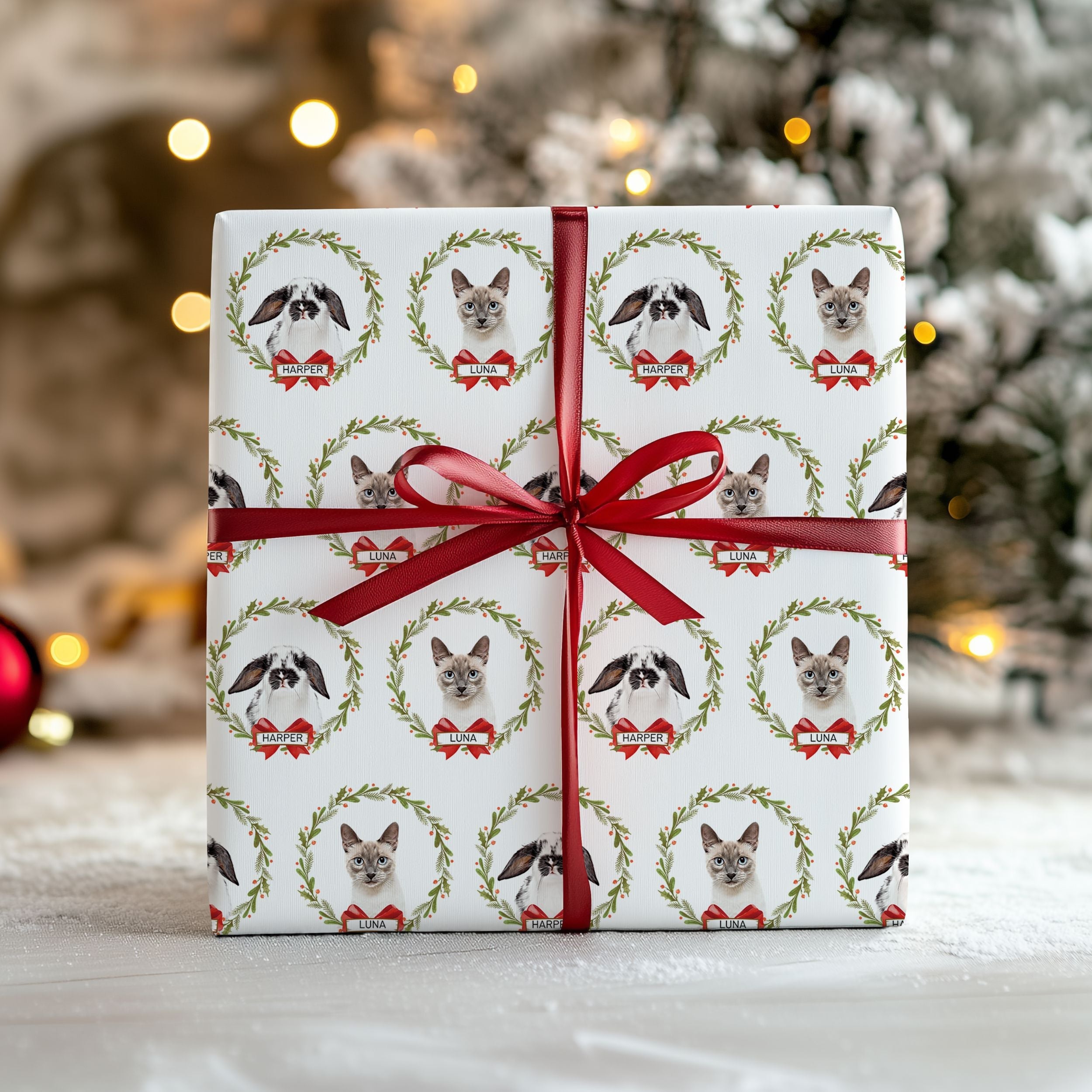 Custom Wrapping Paper Using Pet Photo + Name