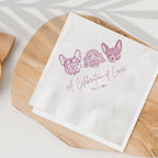 Custom Pet Wedding Cocktail Napkins - Pet Photo + Name