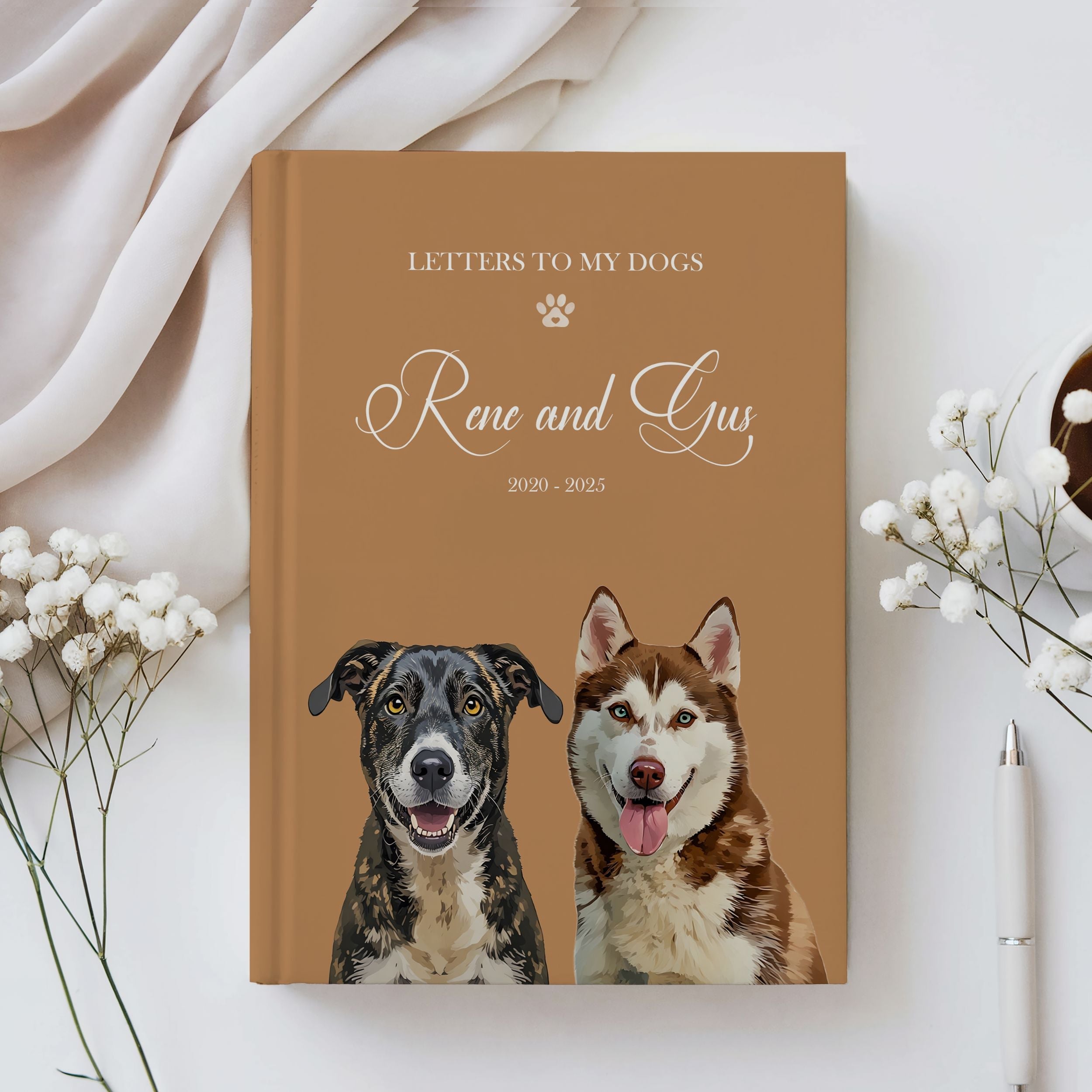 Custom Hardcover Journal with Pet Photo + Name