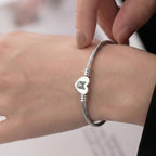 Custom Pet Heart Cuff Engraved Bracelet - Pet Face