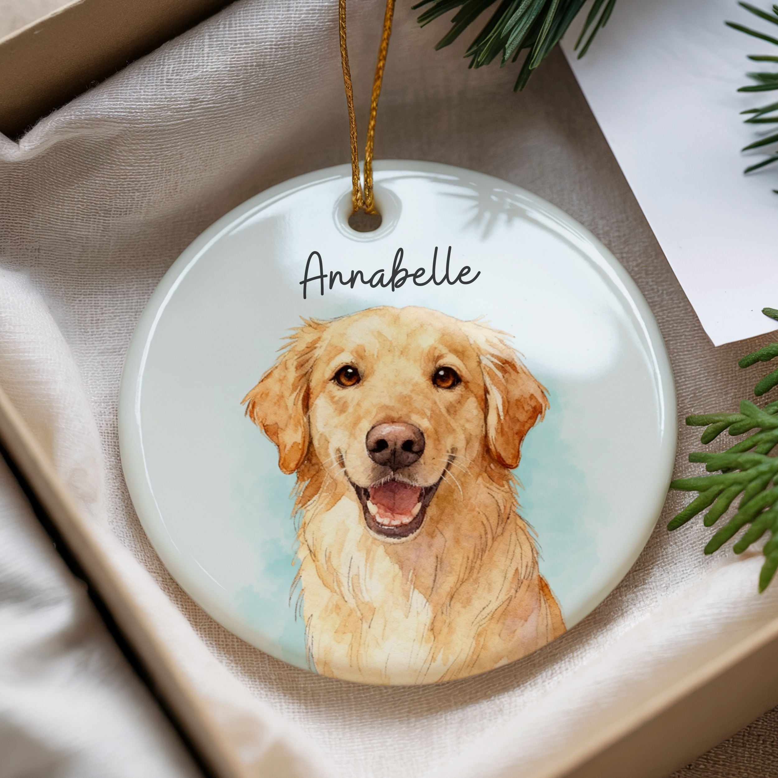 Custom Color Splash Memorial Pet Ornament - Pet Photo + Name