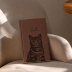 Custom Pet Engraved Vegan Leather Journal with Pet Photo + Name