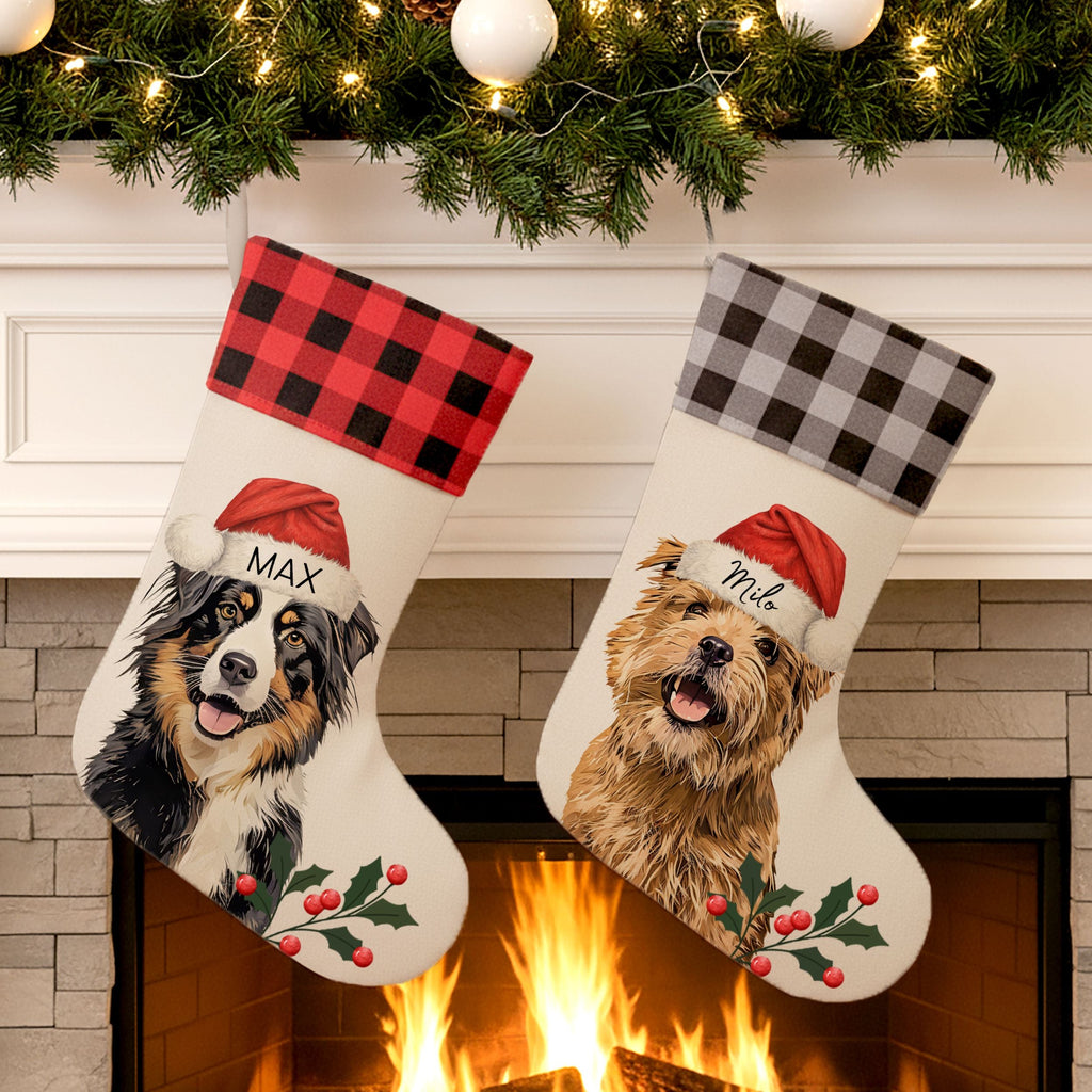 Custom Pet Stocking Using Pet's Photo + Name