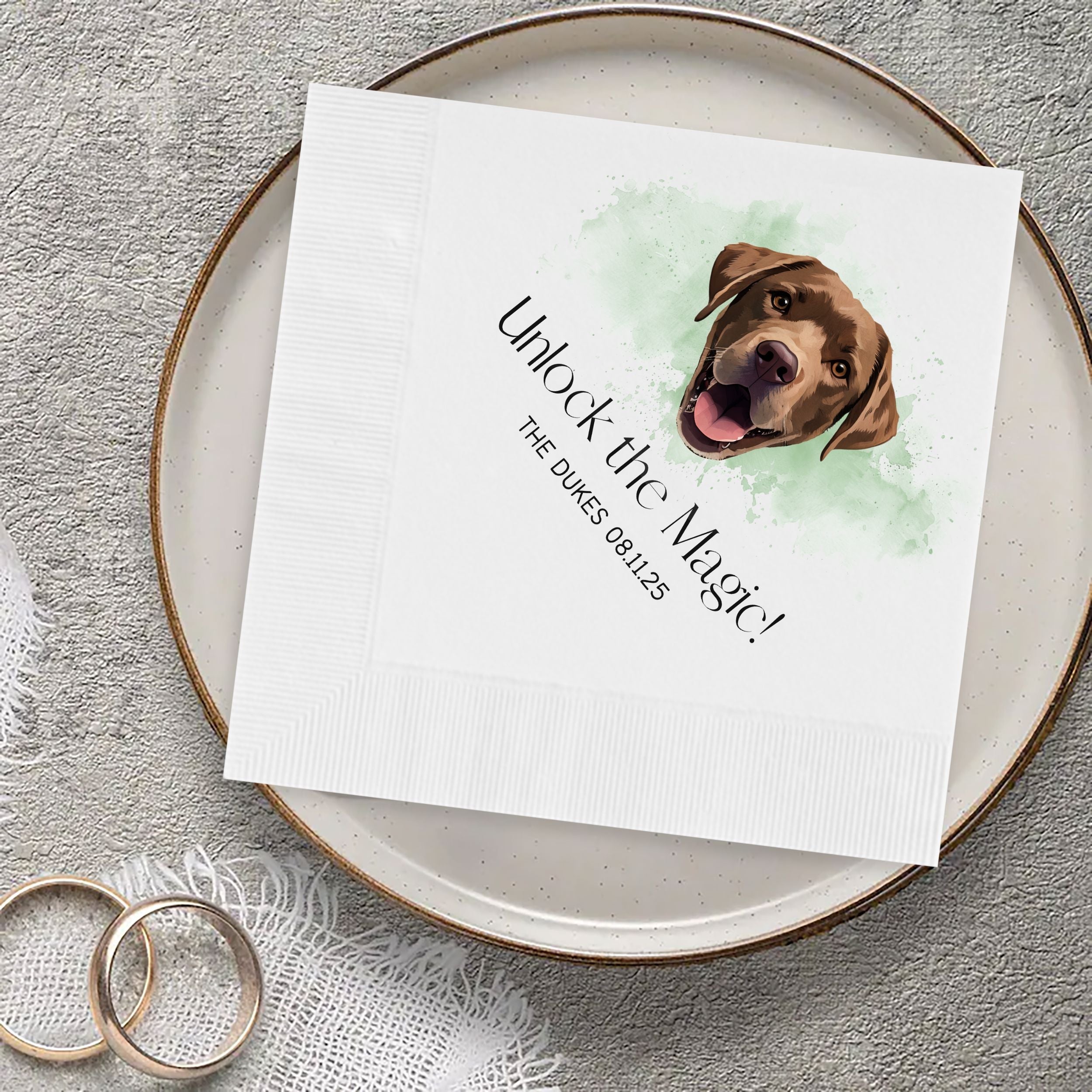 Custom Pet Cocktail Napkins - Pet Photo + Name