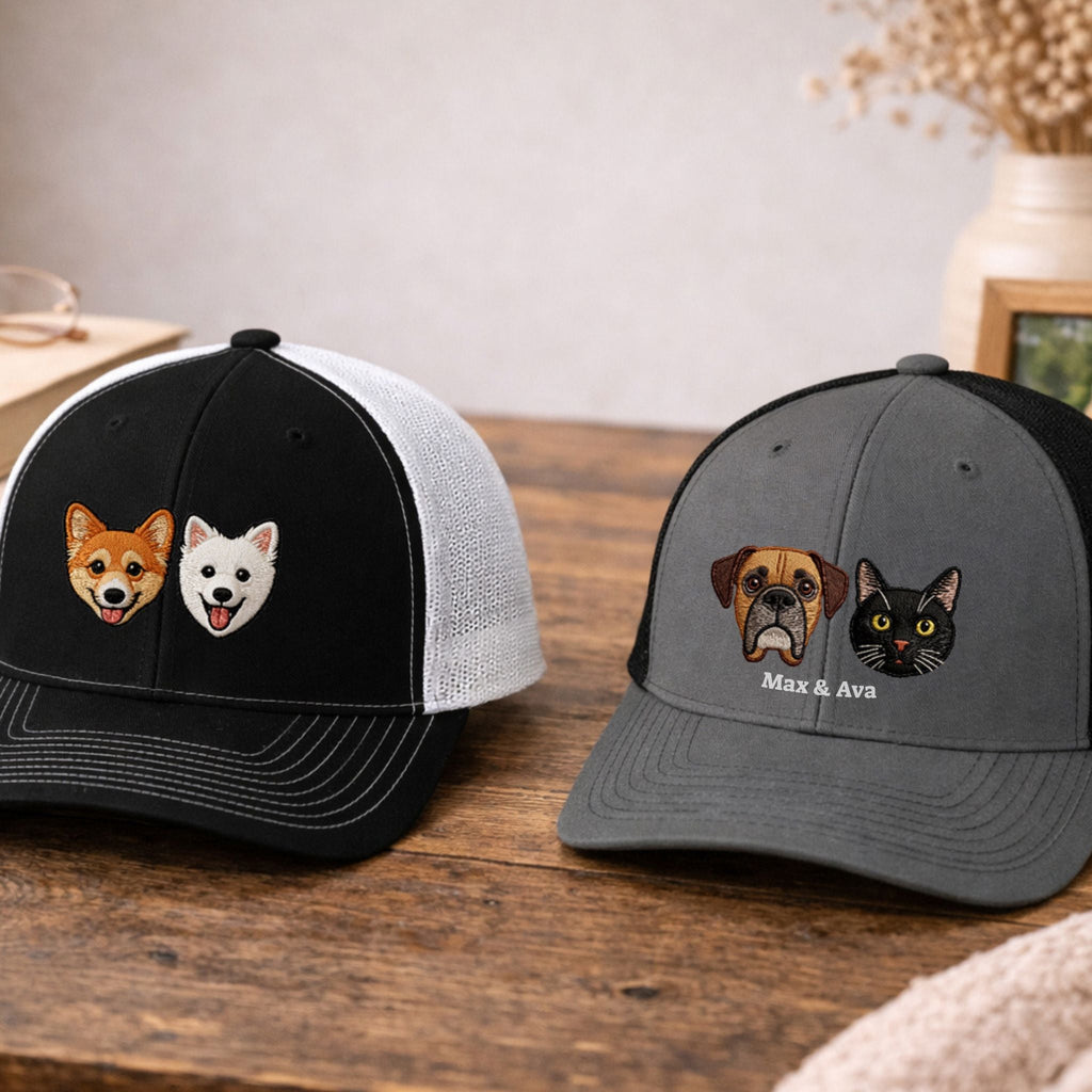 Custom Embroidered Pet Snapback Hat  - Pet Photo + Name