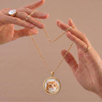 Custom Round Pet Necklace Using Photo - Pet Face
