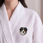 Custom Pet Photo Embroidered Waffle Robe - Pet Photo + Name