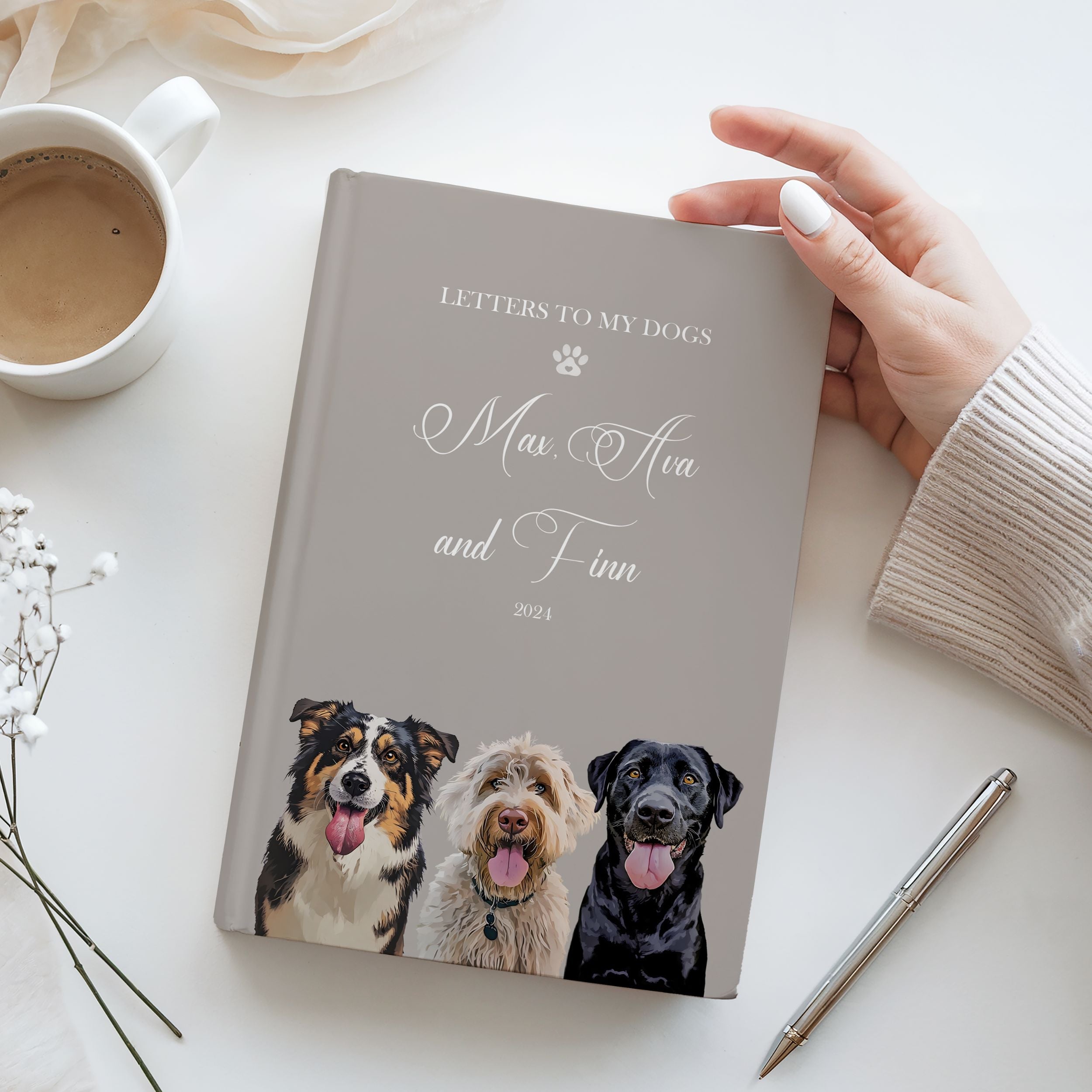 Custom Hardcover Journal with Pet Photo + Name