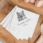 Custom Pet Wedding Cocktail Napkins - Pet Photo + Name