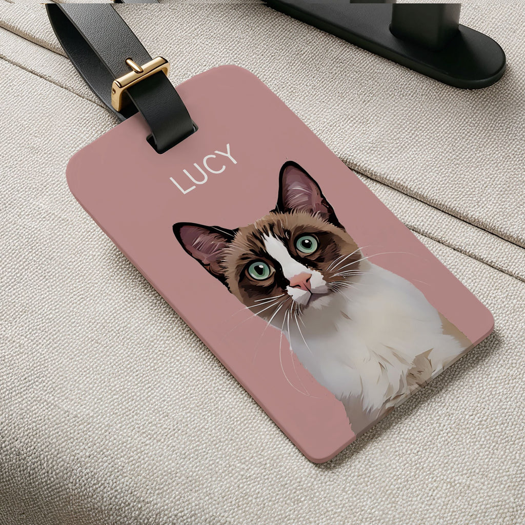 Custom Pet Luggage Tag Using Pet Photo + Name