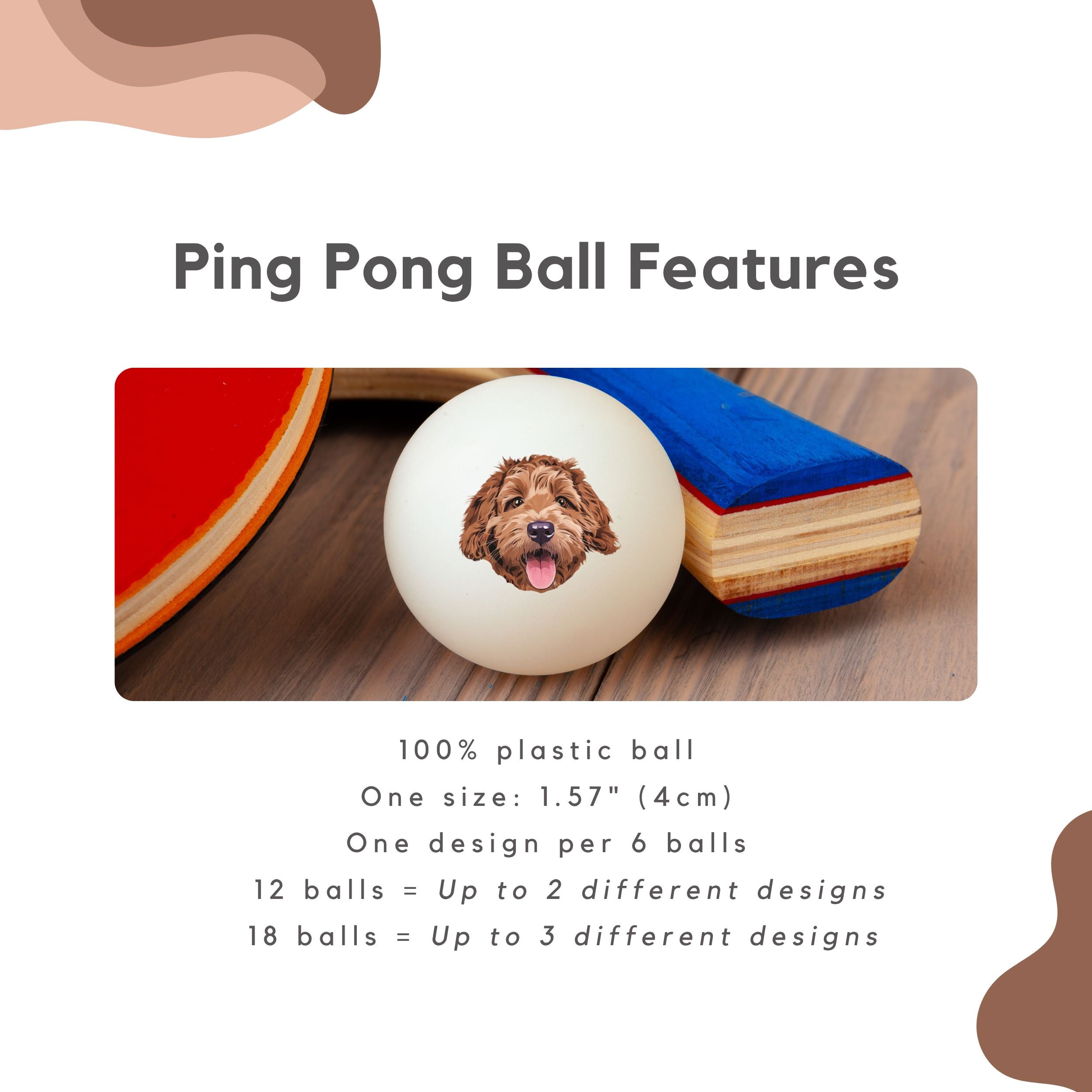 Custom Pet Ping Pong Balls - Pet Photo