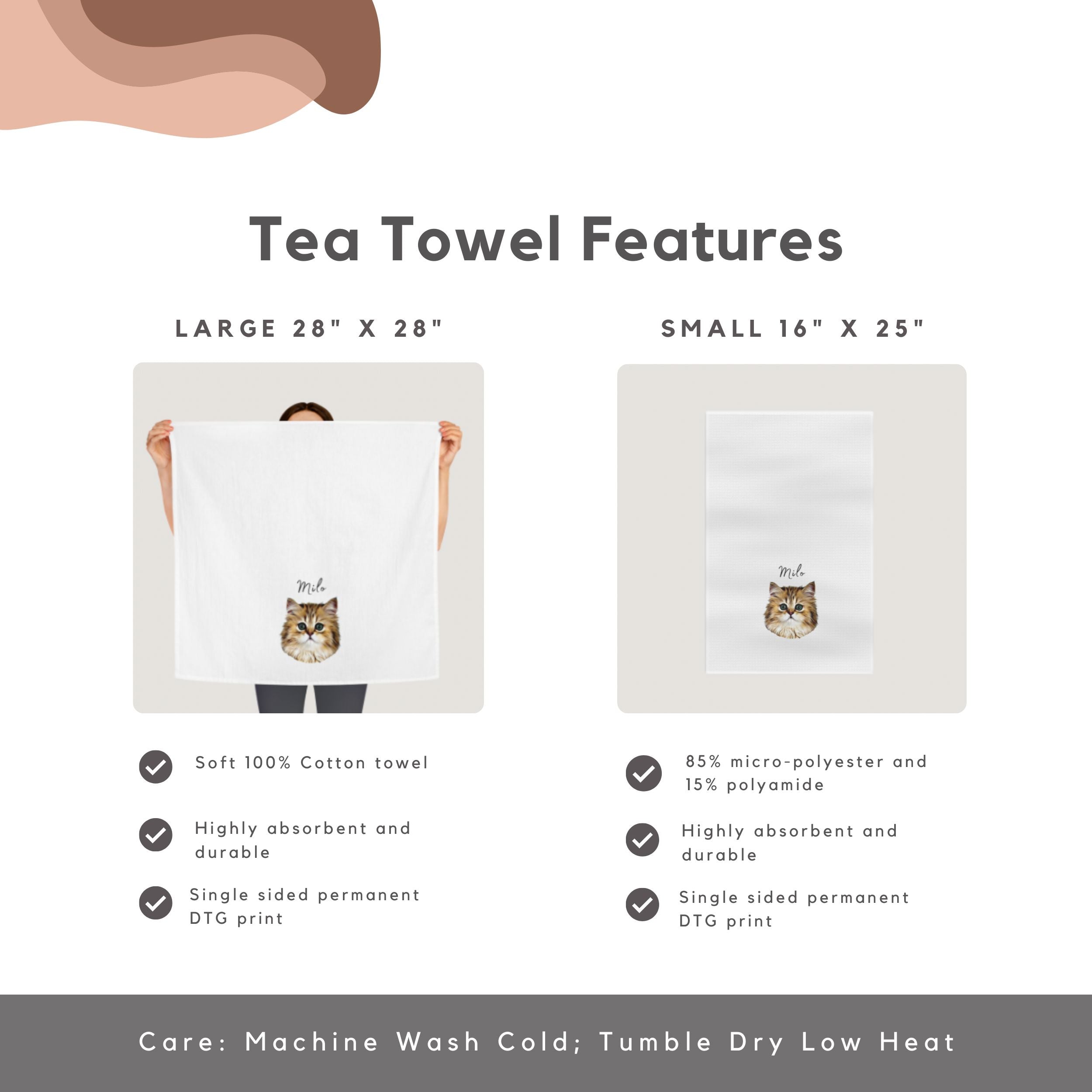 Custom Pet Tea Towel - Pet Photo + Name