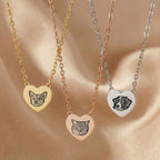 Custom Pet Heart Engraved Necklace - Pet Face
