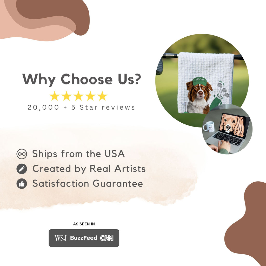 Custom Pet Golf Towel - Pet Photo + Name