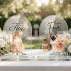 Custom Pet Acrylic Wedding Table Number Sign Using Pet Photo