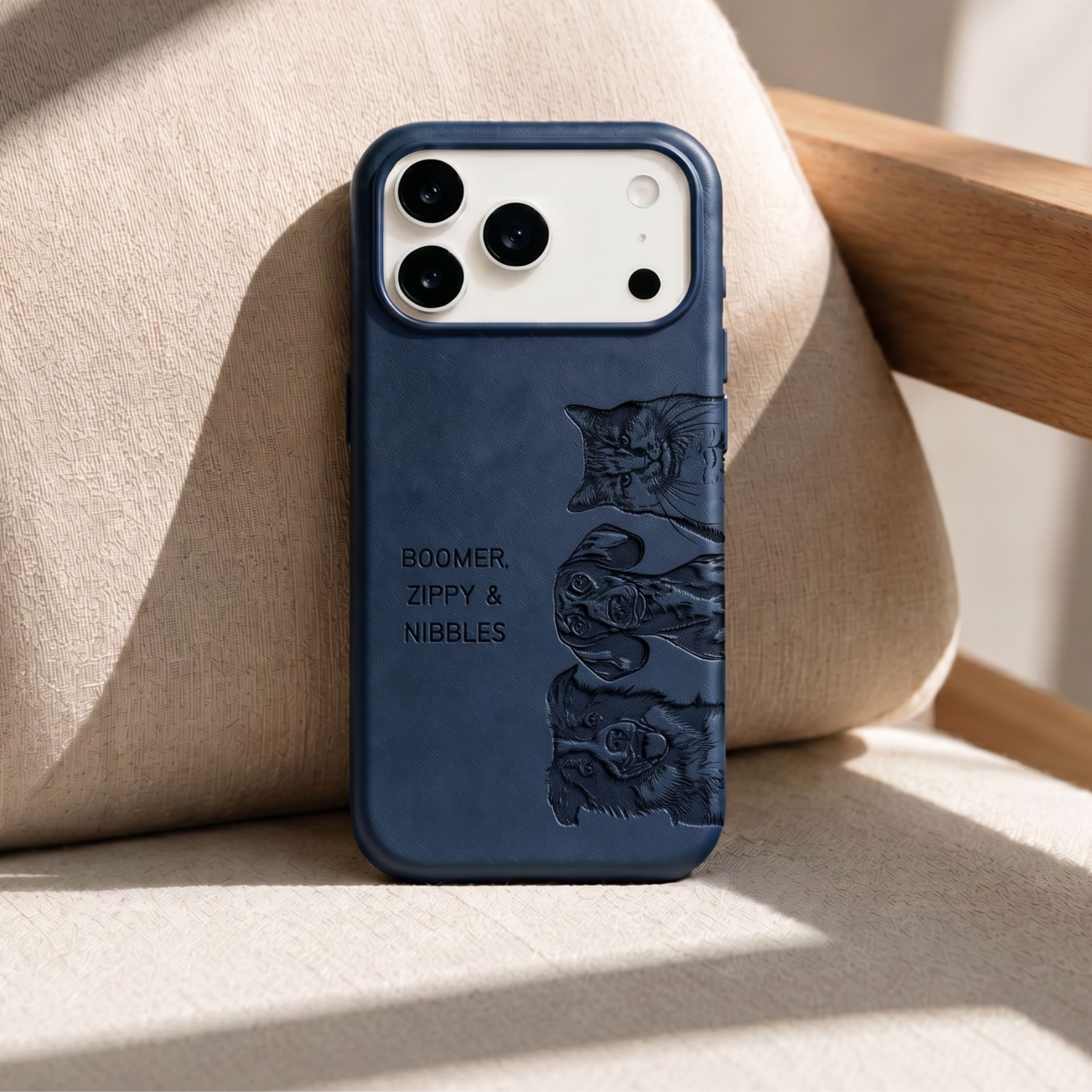 Custom Pet Photo Engraved Phone Case  - Pet Photo + Name