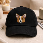 Custom Embroidered Pet Cordoroy Hat  - Pet Photo + Name