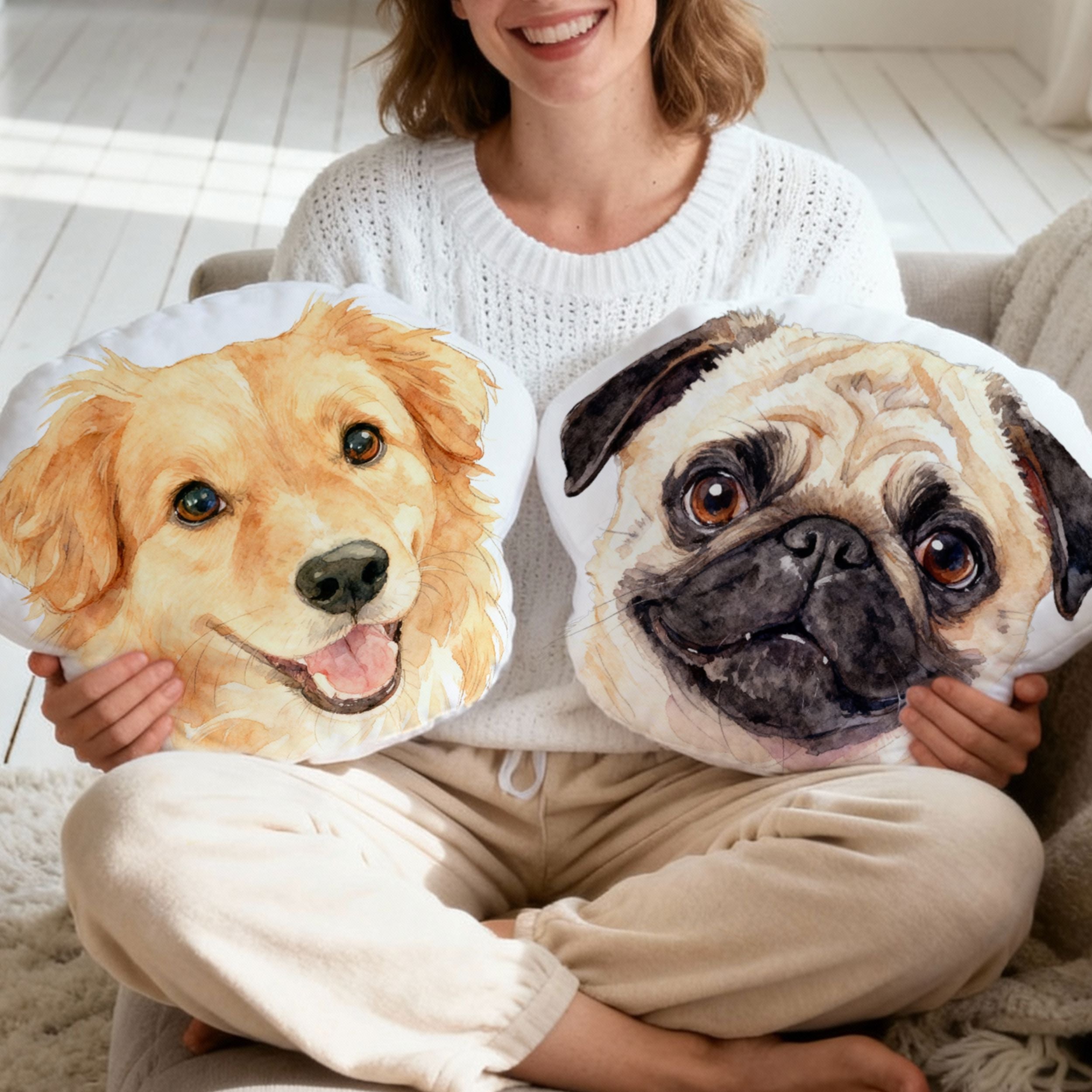 Custom Pet Shaped Cat Dog Pillow - Pet Photo